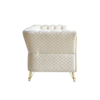 Modern Tufted Velvet Sofa 87.4 Inch for Living Room