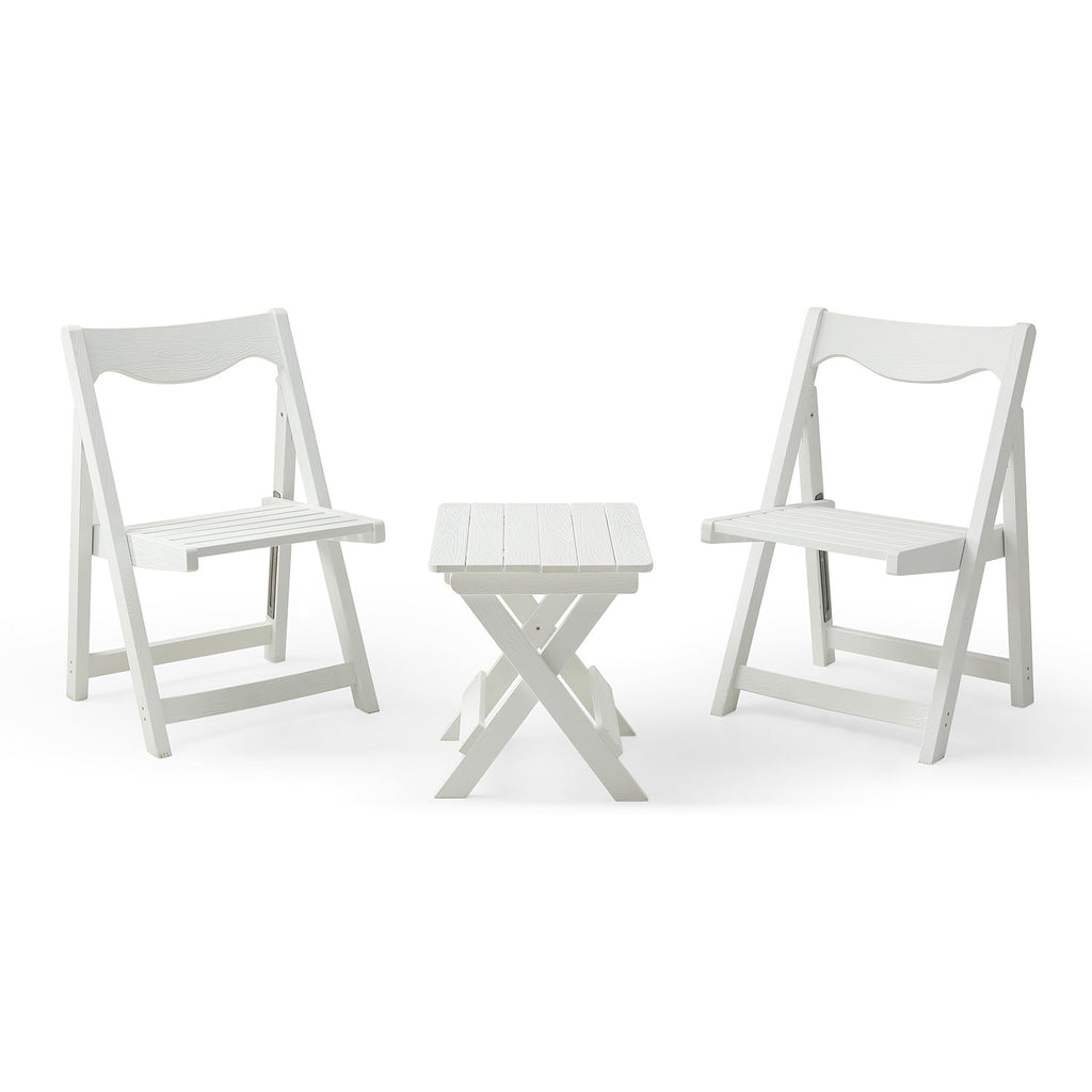 HIPS Foldable Small Table and Chair Set with 2 Chairs and Rectangular Table