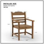 Patio Dining Chair with Armset Set of 2