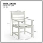 Patio Dining Chair with Armset Set of 2, Pure