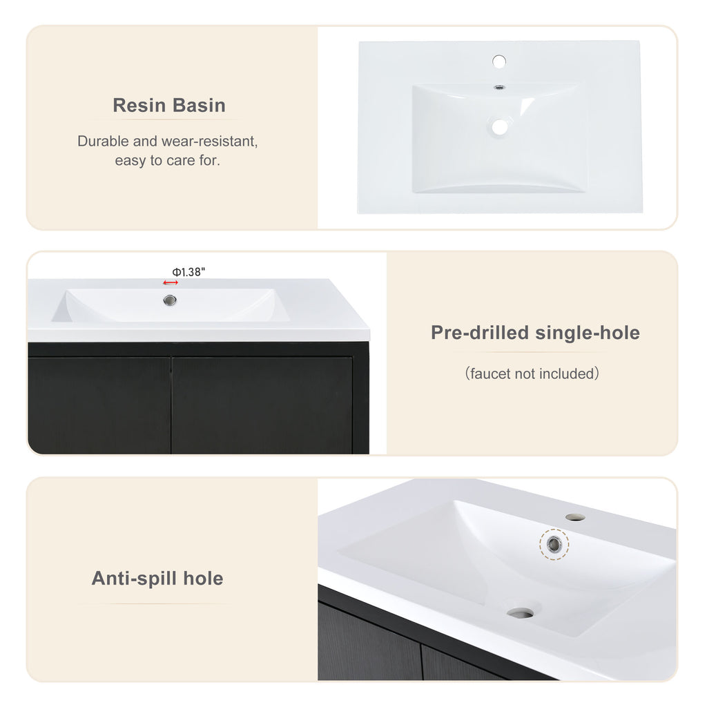 30" Bathroom Vanity Set with Sink, Combo Cabinet, Bathroom Storage Cabinet