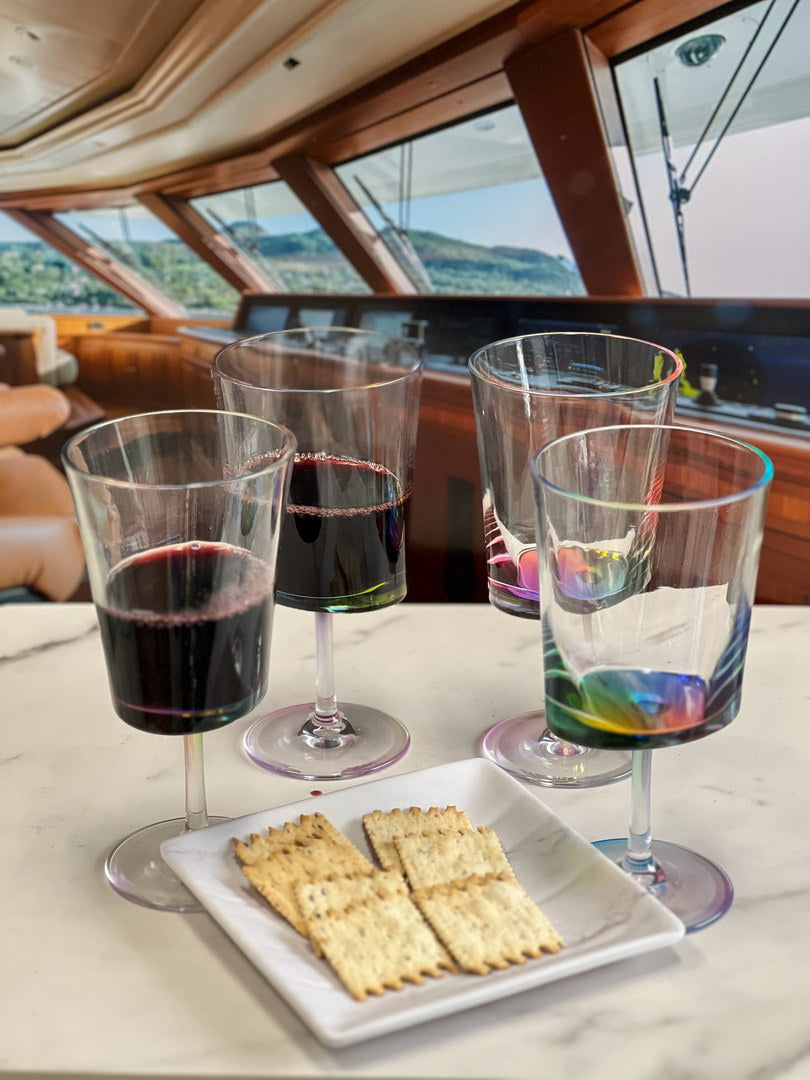 Oval Halo Plastic Wine Glasses Set of 4 (12oz)