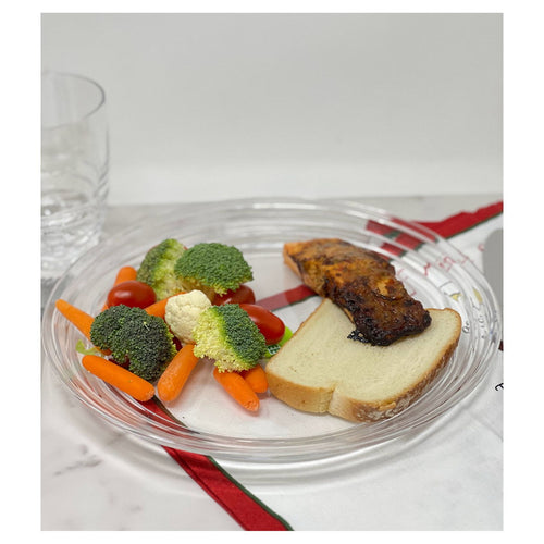 Designer Swirl 12" Acrylic Dinner Plates Set of 4