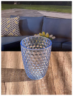 Diamond Cut Acrylic Glasses Drinking Set of 4 (12oz)