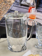 2.75 Quarts Water Pitcher with Lid - Oval Halo Design