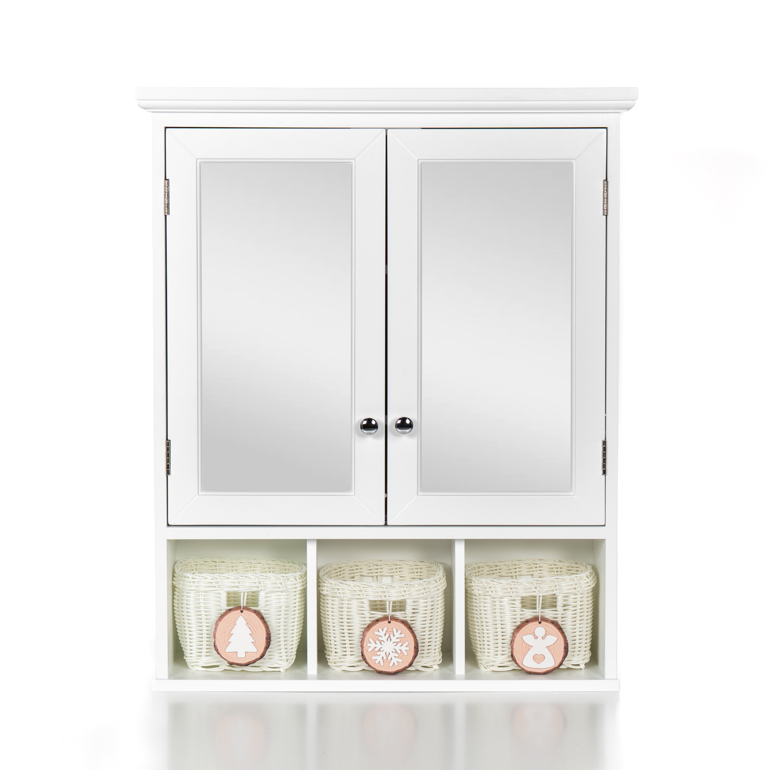 Bathroom Storage Cabinet with Mirror and Adjustable Shelves