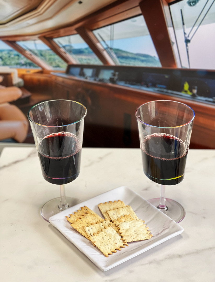 Oval Halo Plastic Wine Glasses Set of 4 (12oz)
