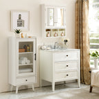 Bathroom Storage Cabinet with Mirror and Adjustable Shelves