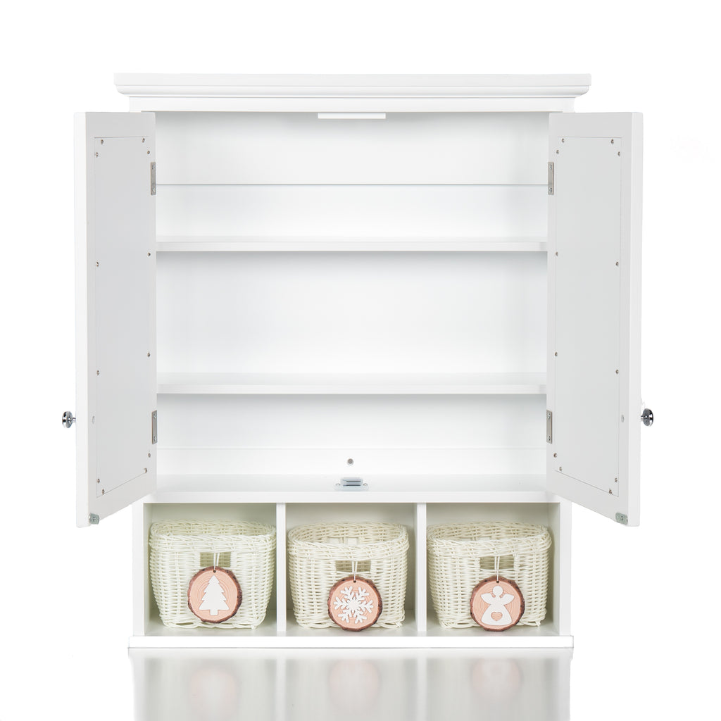 Bathroom Storage Cabinet with Mirror and Adjustable Shelves