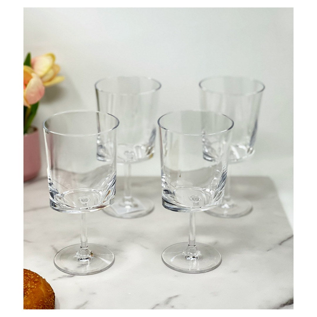 Oval Halo Plastic Wine Glasses Set of 4