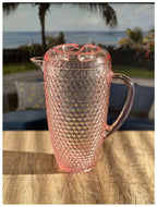 2.5 Quarts Water Pitcher with Lid - Diamond Cut Unbreakable Plastic