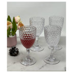 Diamond Cut Plastic Wine Glasses Set of 4 (12oz)