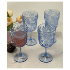 Paisley Plastic Wine Glasses Set of 4 (13 oz)
