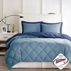 King 3M Scotchgard Diamond Quilting Reversible Down Alternative Comforter Set