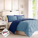 King 3M Scotchgard Diamond Quilting Reversible Down Alternative Comforter Set