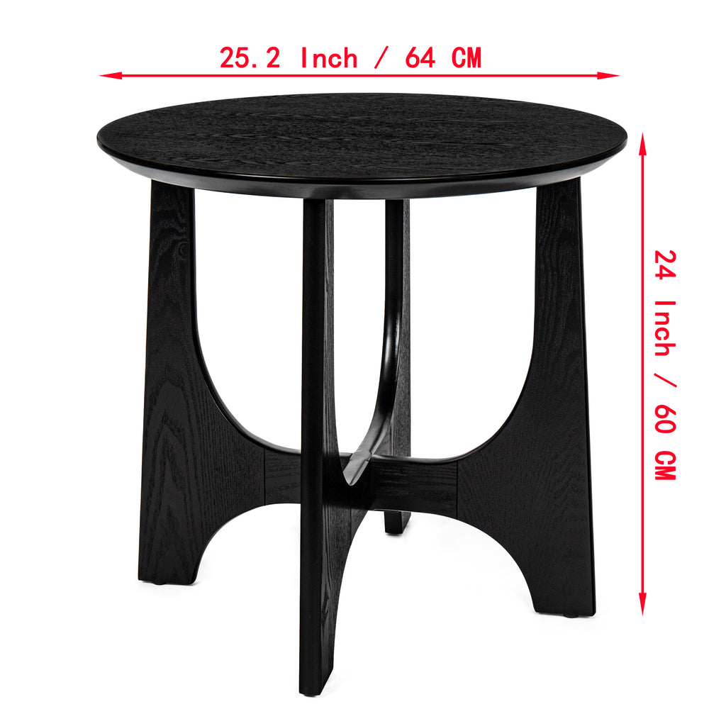 25" Round Wooden End Table