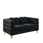 3-Seater + 3-Seater Combination Sofa - Black Teddy
