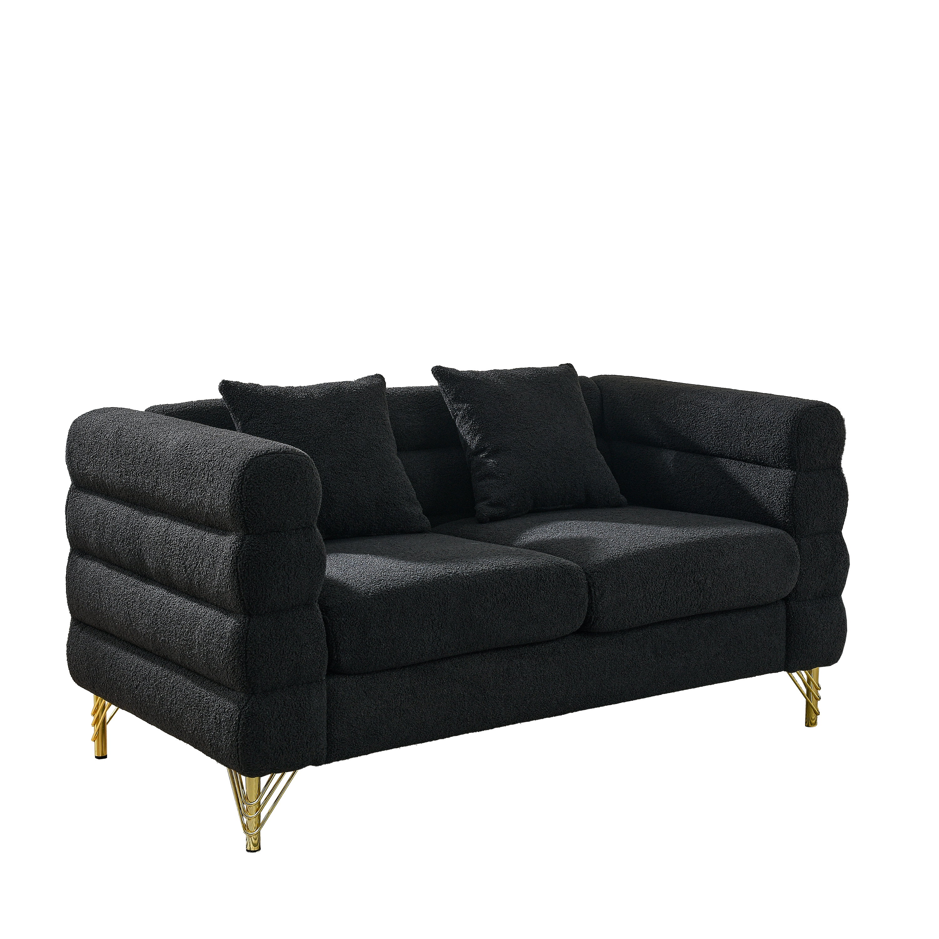 3-Seater + 3-Seater Combination Sofa - Black Teddy