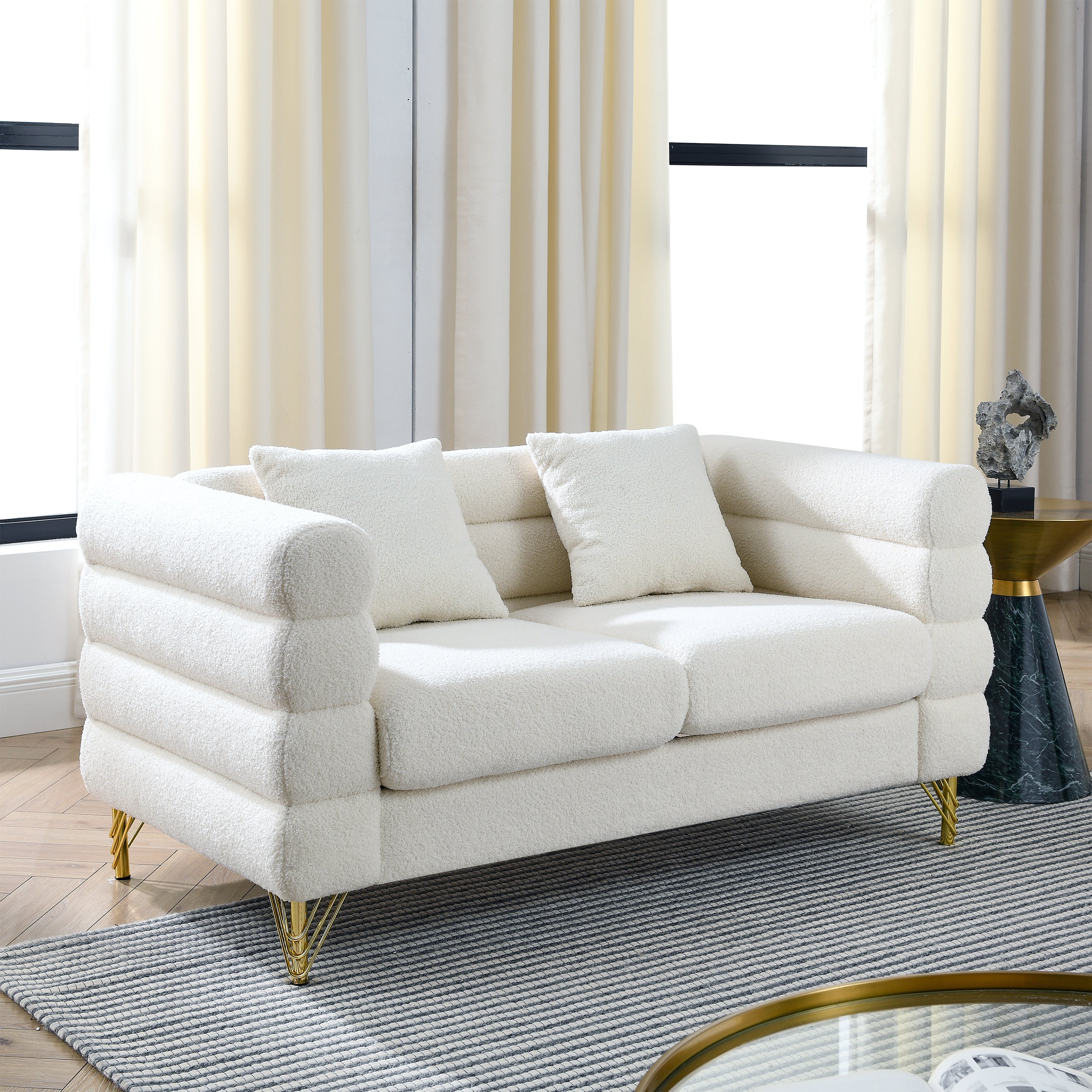 60-Inch Oversized 2 Seater Sectional Sofa