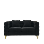 3-Seater + 3-Seater Combination Sofa - Black Teddy