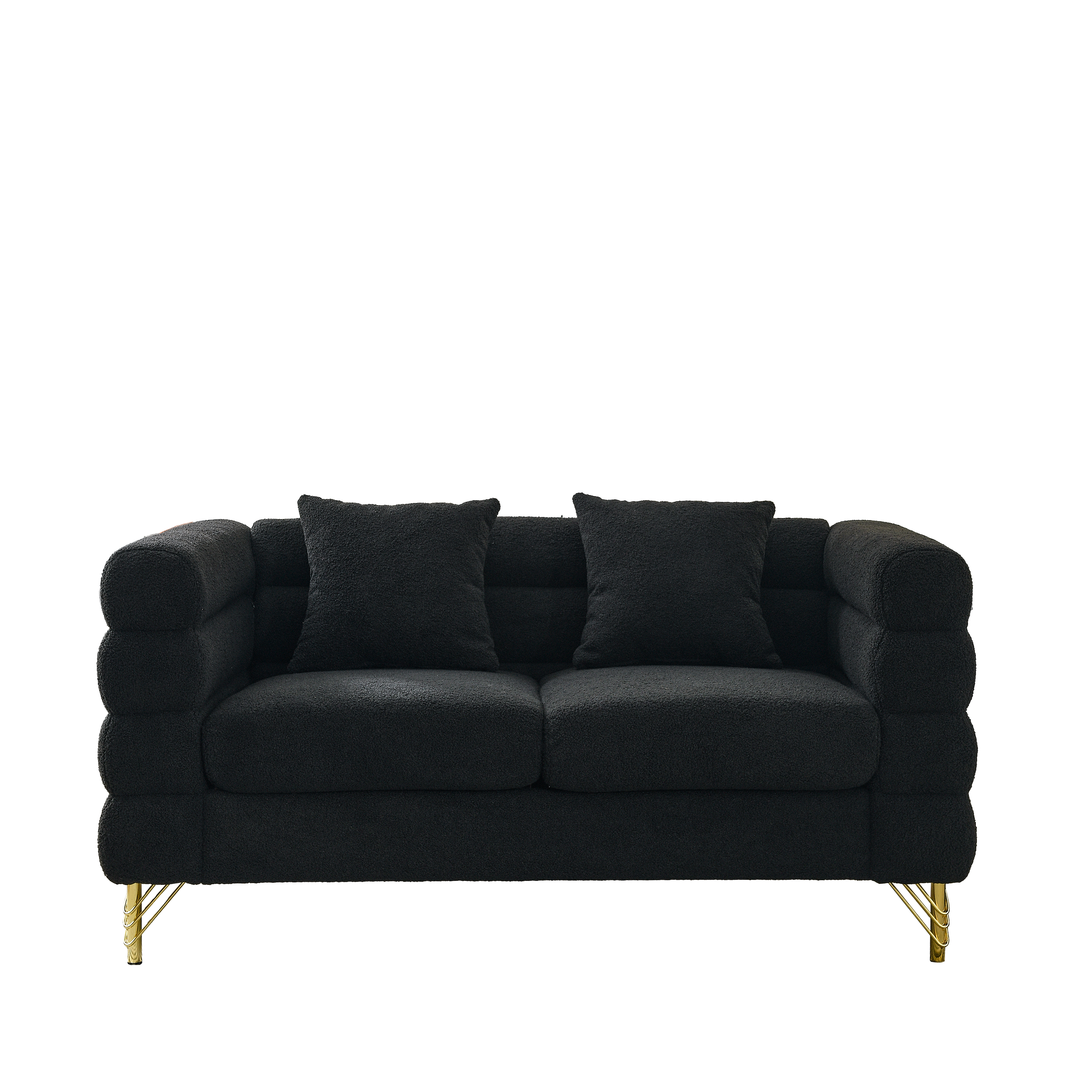 3-Seater + 3-Seater Combination Sofa - Black Teddy