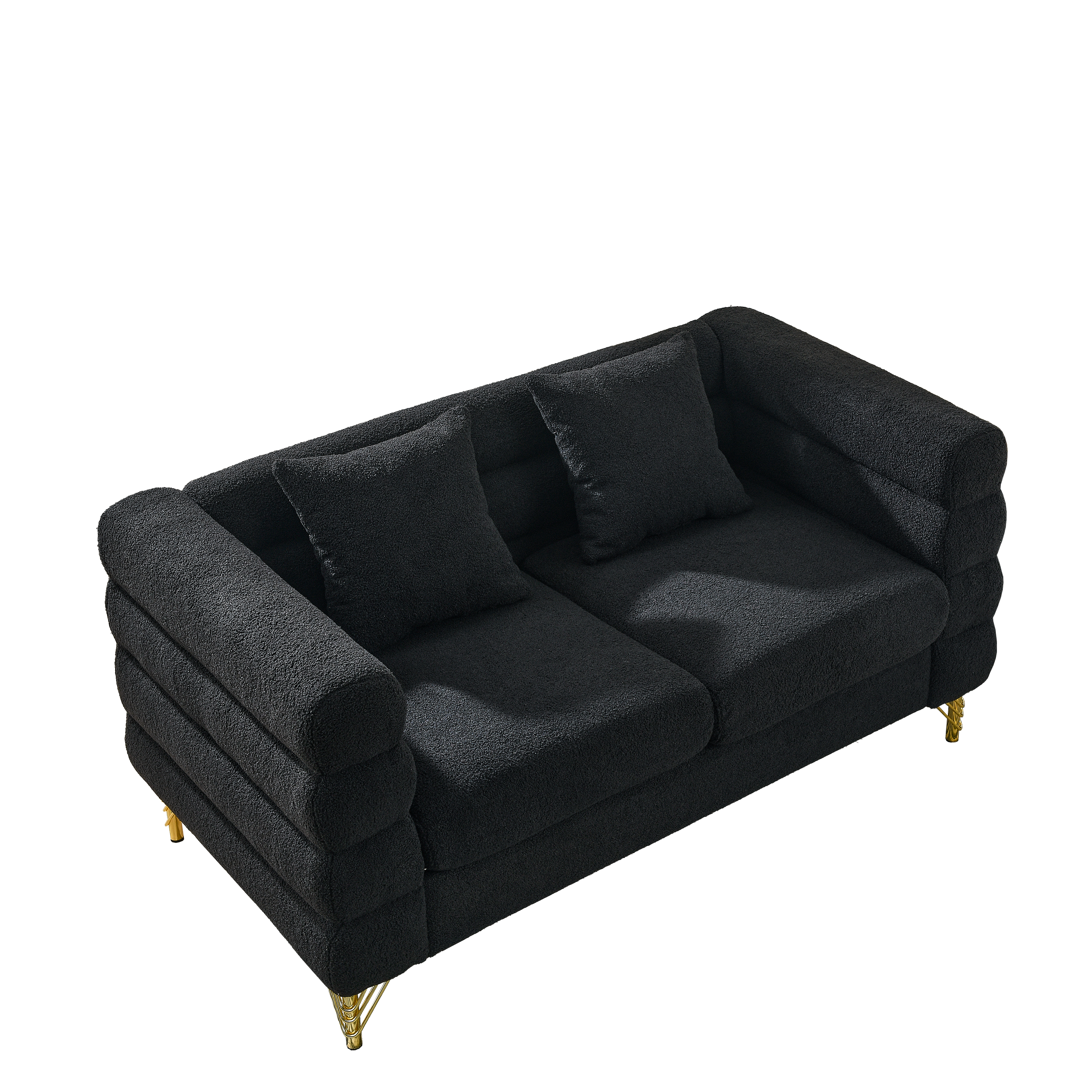 3-Seater + 3-Seater Combination Sofa - Black Teddy