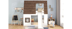 Wood Twin Size House Bunk Bed with Roof, Ladder and Slide