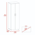 Armoire-Organiser 70.8"H with Two Shelves, Rod, and Double Door Cabinet