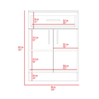 Pantry Organizer Cabinet 33" H, One Drawer, Two Interior Shelves, Two Doors, White/Light