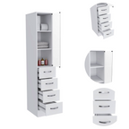 Linen Cabinet 68" H with Three Shelves and Four Drawers