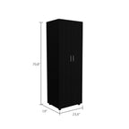 Armoire-Organiser 70.8"H with Two Shelves, Rod, and Double Door Cabinet