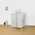 2-Tier Laundry Hamper 110L with Lid and Sorting Cards