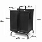 2-Tier Laundry Hamper 110L with Lid and Sorting Cards