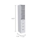 Linen Cabinet 68" H with Three Shelves and Four Drawers