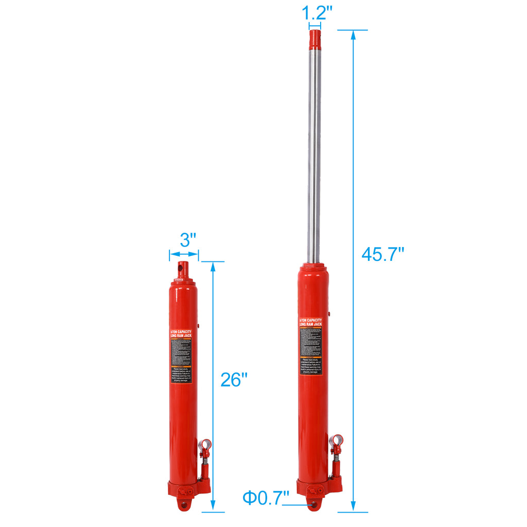 Hydraulic Long Ram Jack with 8 Ton Capacity
