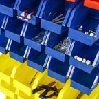 90 Parts Bin Shelving Storage Organizer with Locking Wheels