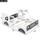 Full Size Classic Car-Shaped Platform Bed with Wheels