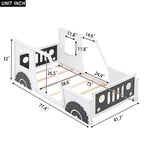 Twin Size Classic Car-Shaped Platform Bed with Wheels