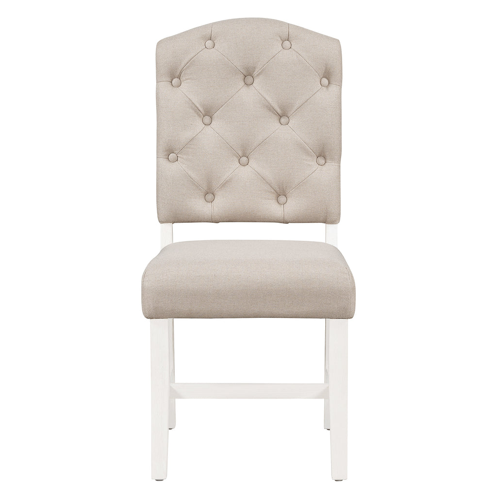 TREXM Retro Style Dining Chair Set with 4 Upholstered Chairs