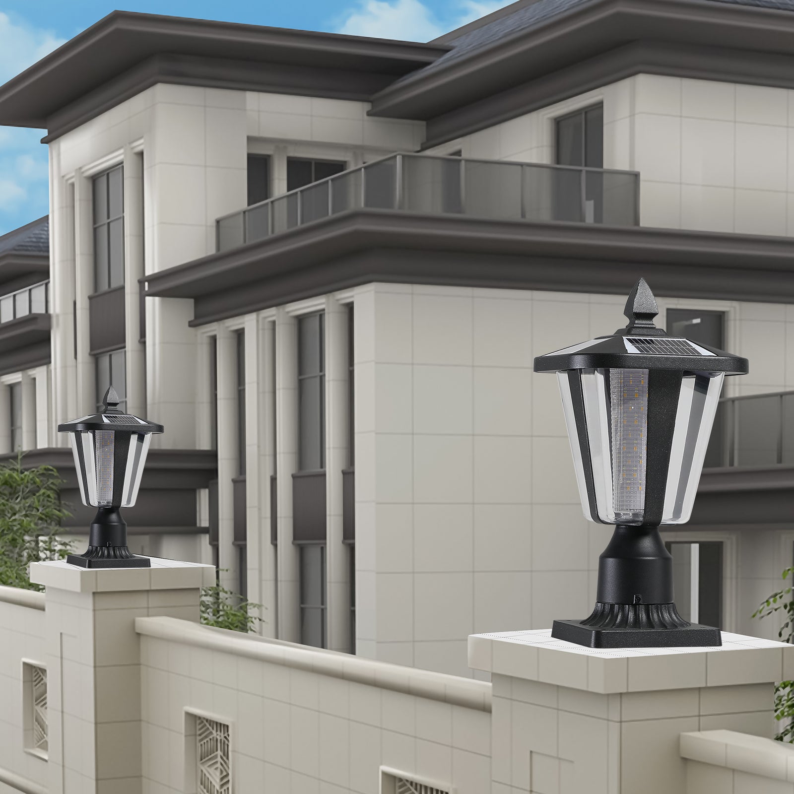 15" Solar Powered Outdoor Lantern