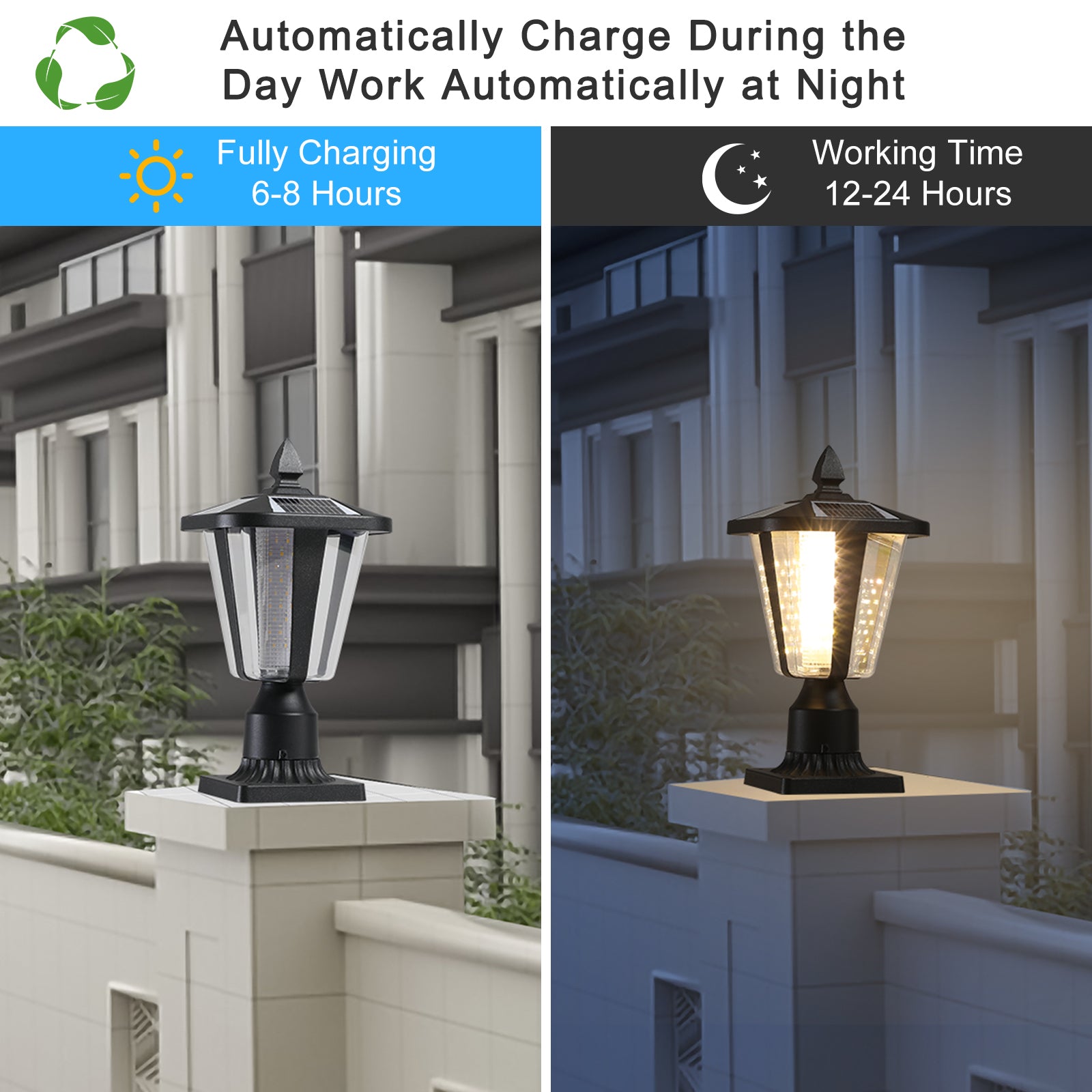 15" Solar Powered Outdoor Lantern