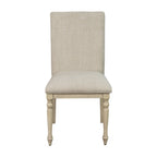 Upholstered Dining Chair with Turned Wood Legs Set of 2