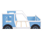 Full Size Classic Car-Shaped Platform Bed with Wheels