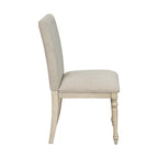 Upholstered Dining Chair with Turned Wood Legs Set of 2