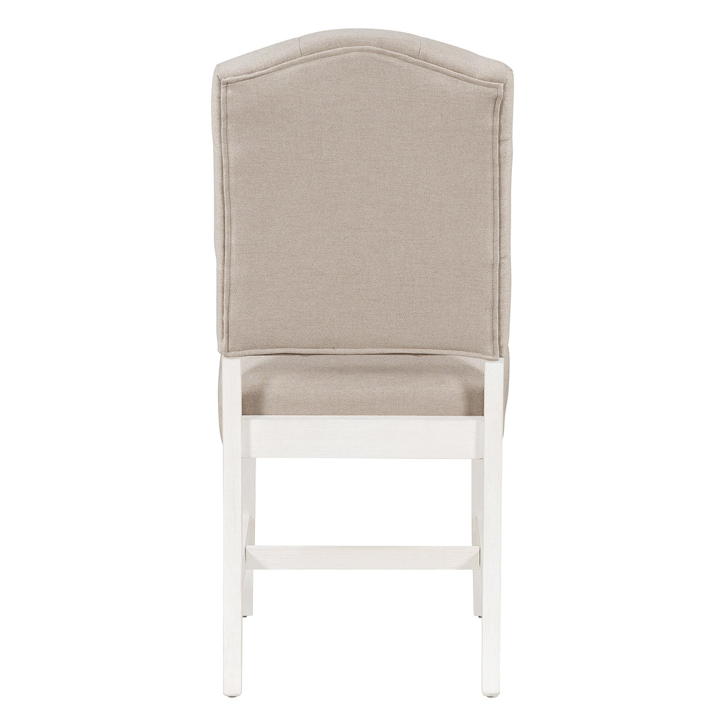 TREXM Retro Style Dining Chair Set with 4 Upholstered Chairs