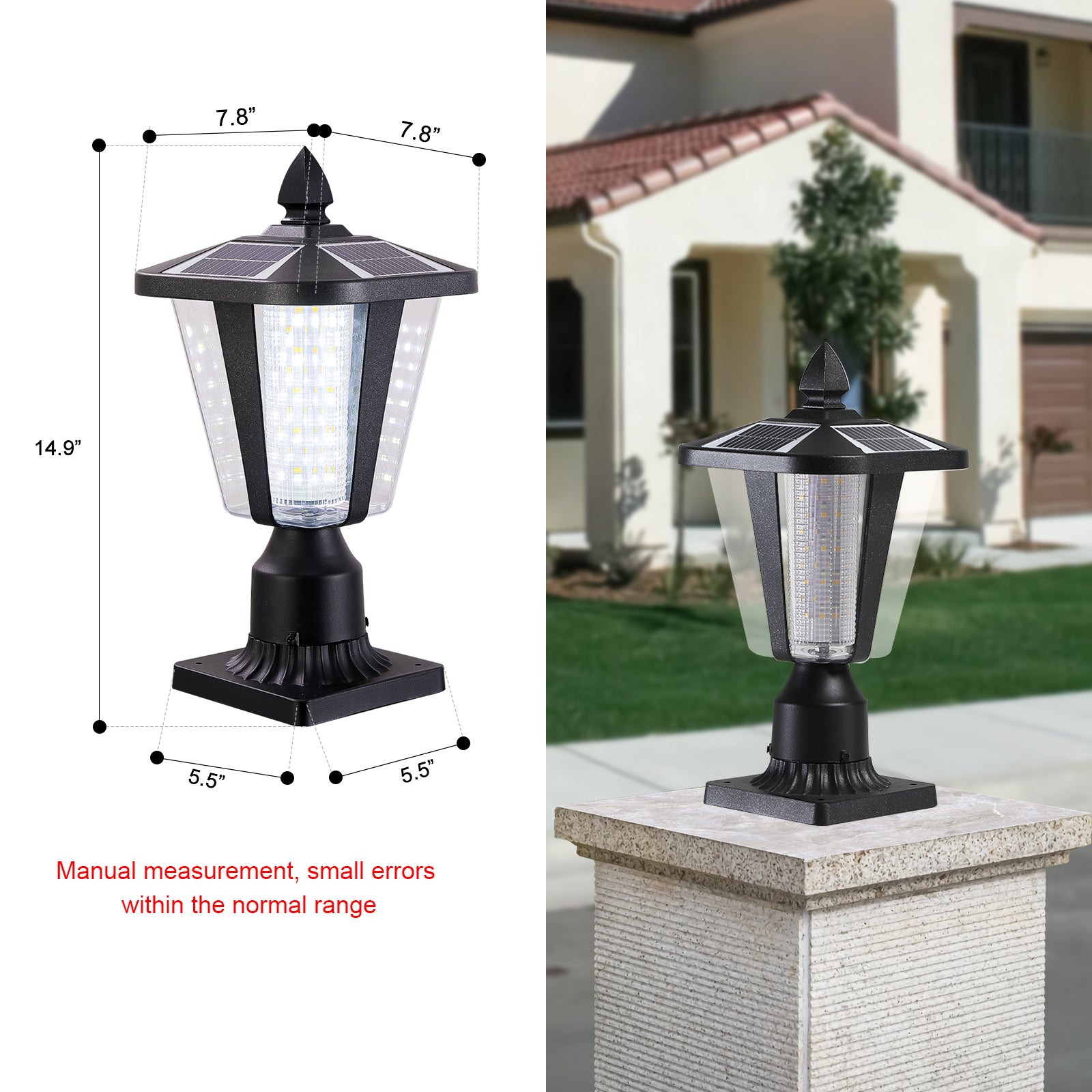 15" Solar Powered Outdoor Lantern