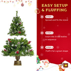 Pre-lit Christmas Tree Artificial Christmas 4-Piece Set