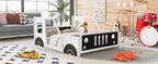 Full Size Classic Car-Shaped Platform Bed with Wheels
