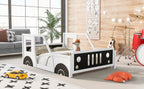 Full Size Classic Car-Shaped Platform Bed with Wheels