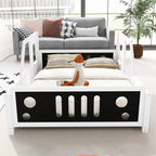 Full Size Classic Car-Shaped Platform Bed with Wheels